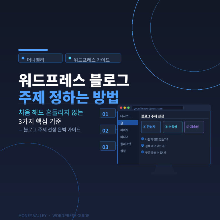 워드프레스 블로그 주제 정하는 방법